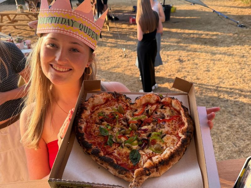 birthday with pizza